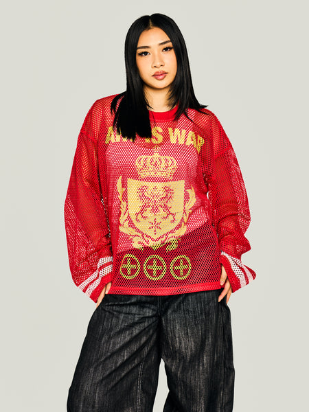 ART IS WAR MESH LONG SLEEVE RED