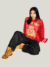 ART IS WAR MESH LONG SLEEVE RED